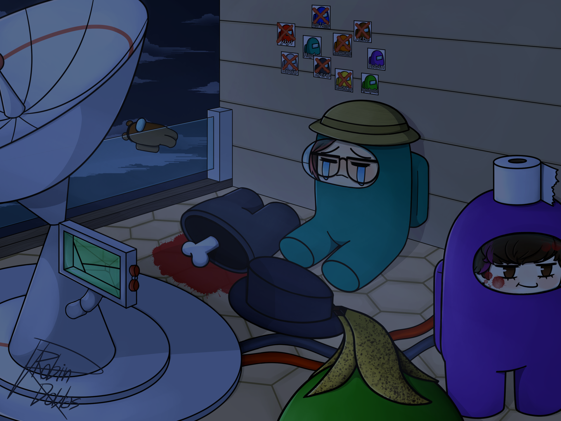 Ilustración digital basada en el videojuego Among Us