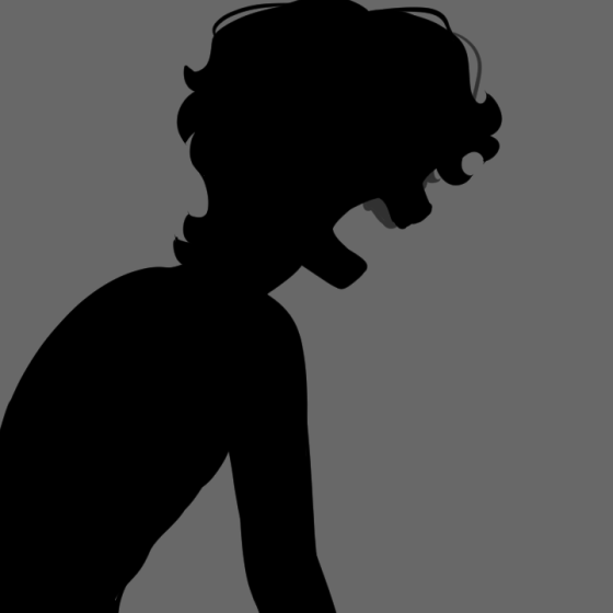 Animación digital de figura humana gritando