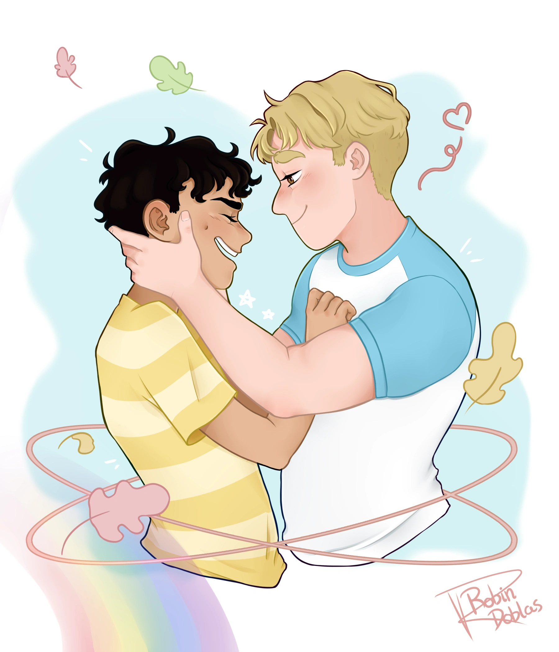 Fanart digital de Nick y Charlie de Heartstopper